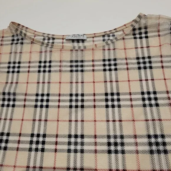 BURBERRY LONDON Vintage Nova Check Sheer Cropped Tank Top - Size: S - Picture 9 of 10